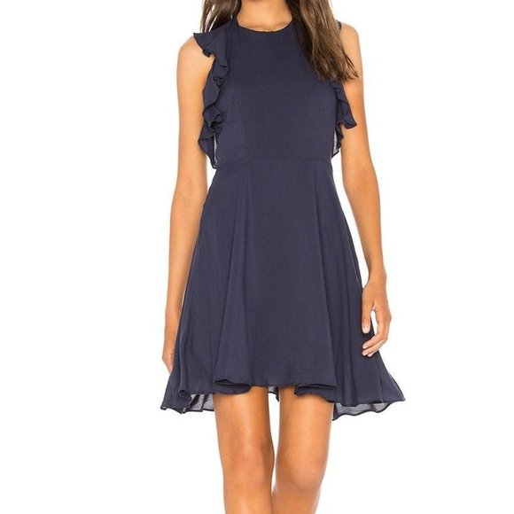 BB Dakota Dresses & Skirts - BB Dakota navy vintage blue ruffled Samantha strappy mini dress 6 small MSRP 110